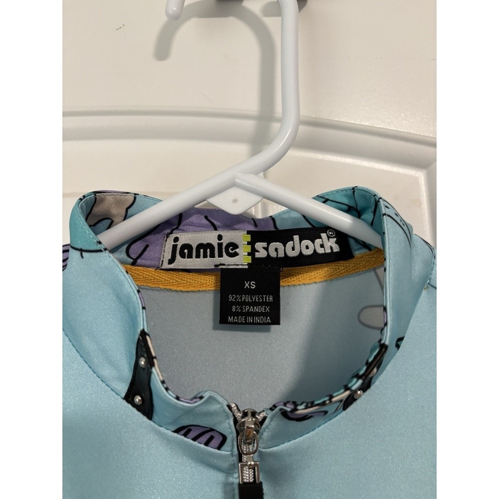 Jamie Sadock Monster Life Party Golf Shirt Womens XS Sleeveless 1/4 Zip Stretch - Picture 3 of 4